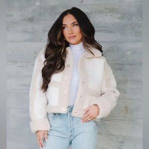 These Three Boutique cream Sherpa Jacket